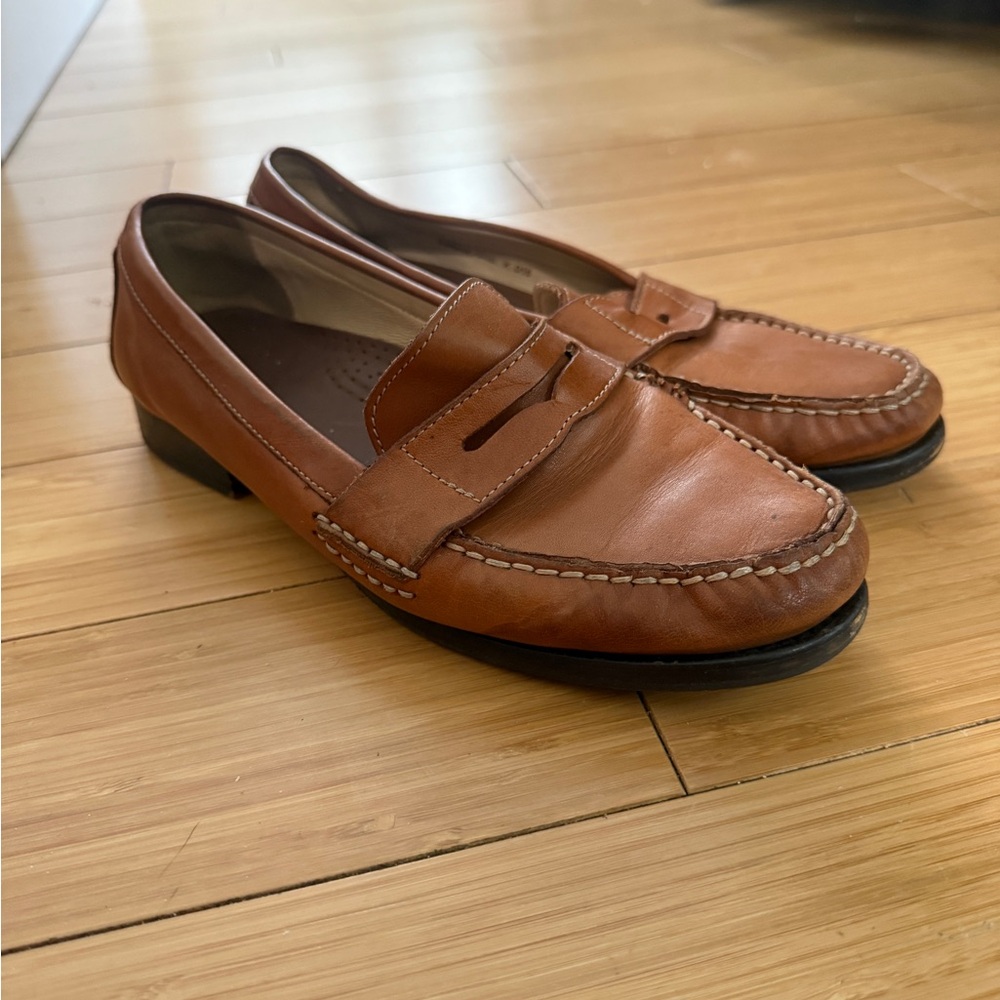 Cole Haan Tan Leather Penny Loafers